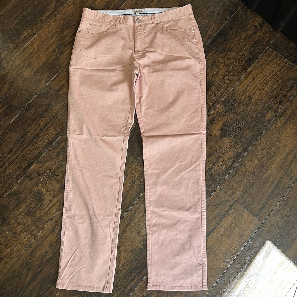 Peter Millar Crown Comfort Men's 5 Pocket Golf Pants Size 36 Light Red MS19B40